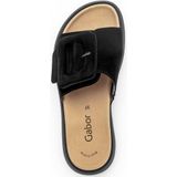 Gabor - Slippers - Zwart - Plateauhak - Klittenbandsluiting