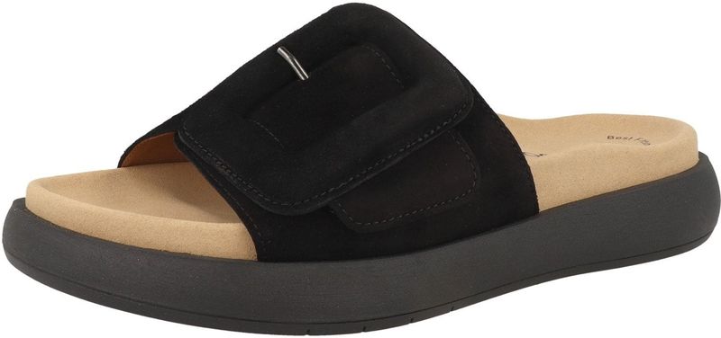 Gabor Pantolette, Plateau, Sommerschuh, Schlappen mit großer Zierschnalle