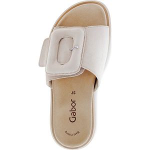 Gabor - Slippers - Lichtbeige - Plateauhak - Klittenbandsluiting