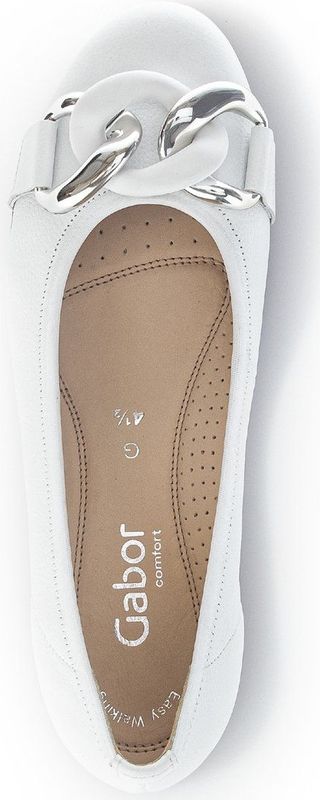 Gabor - Sabia Ballerina's - Wit - Leer - Air Cube Zool met Luchtkussens