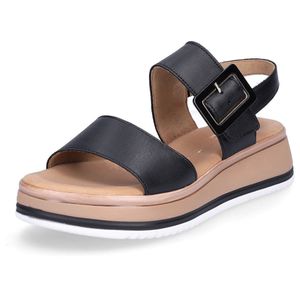 Gabor - Dames - Sandalen - Zwart - Leder - Chunky Plateauzool