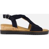 Gabor - Sandalen - Blauw - Nubuck - Verstelbare Gesp - Rubber Zool