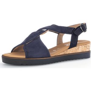 Gabor - Sandalen - Blauw - Nubuck - Verstelbare Gesp - Rubber Zool