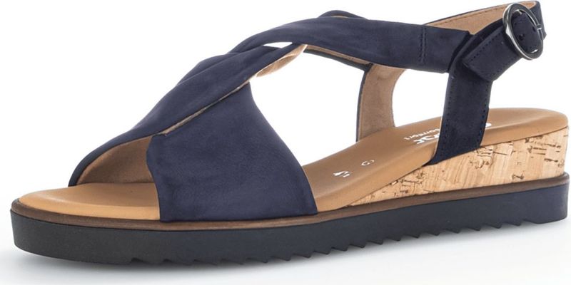 Gabor - Sandalen - Blauw - Nubuck - Verstelbare Gesp - Rubber Zool