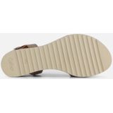 Gabor - Zilveren Metallic Leren Sandalen - Dames - G-Breedte - 25 mm Sleehak