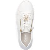 Gabor - Sneakers - Wit - Leer - Uitneembare Binnenzool, Functionele Ritsen, Wijdte F