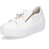 Gabor - Sneakers - Wit - Leer - Uitneembare Binnenzool, Functionele Ritsen, Wijdte F