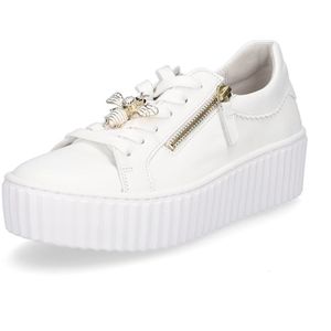 Gabor - Sneakers - Wit - Leer - Uitneembare Binnenzool, Functionele Ritsen, Wijdte F