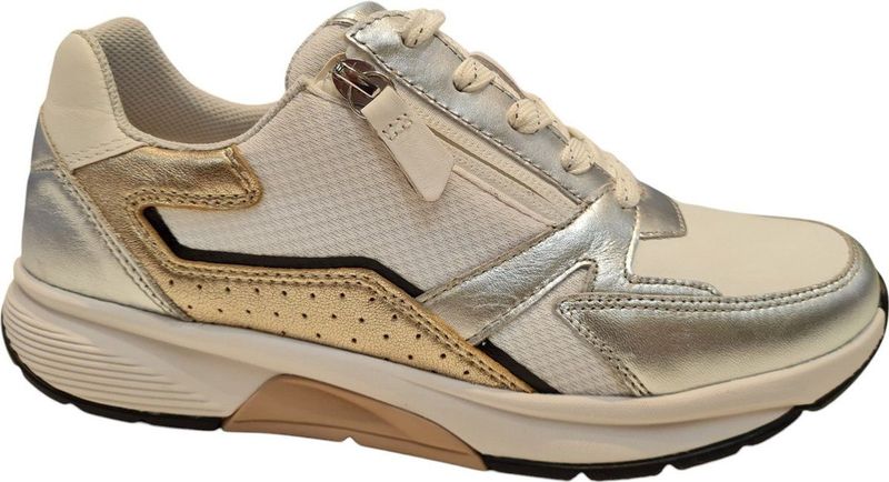 Gabor - Rollingsoft Sneakers - Kleur Weiss/Silb/Puder
