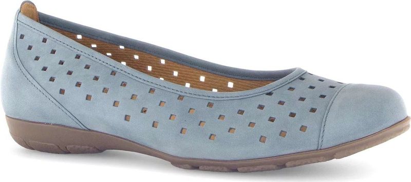 Slipper - Jeansblauw - Lage Schoen - Sleehak - Rond Neus