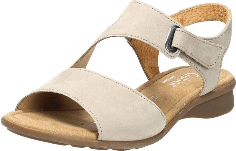 Gabor - Schoenen - Sandalen - Beige - Nubuck Leder