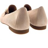 Gabor Dames Loafers - Beige - Suède - Comfortabel Model met Goudkleurig Element