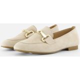 Gabor Dames Loafers - Beige - Suède - Comfortabel Model met Goudkleurig Element