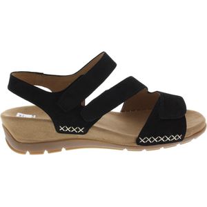 Gabor 734.1 Sandalen - Dames - Zwart - Suède - Klittenbandsluiting