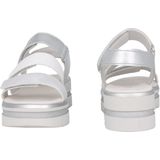 Gabor - Zilveren Sandalen - Grijs - Leer - Drievoudige Klittenbandsluiting