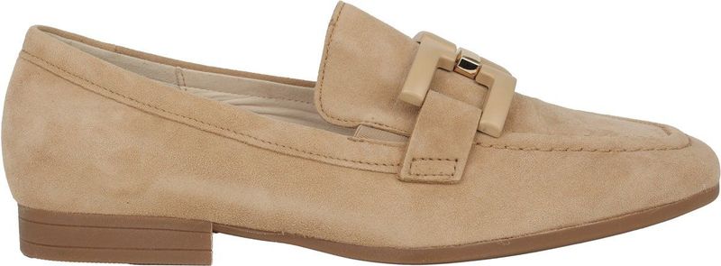 Gabor - Schoenen - Beige - Suède - Loafers met Elastische Sluiting