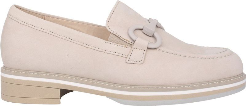 Gabor - Beige Loafers - Nubuck - Elastische Sluiting - Comfortabele Pasvorm