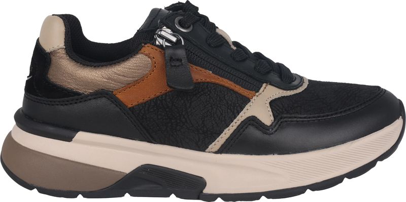 Gabor - 56.847.65 - Dames Rollende Wandelsneaker - Zwart - Textiel