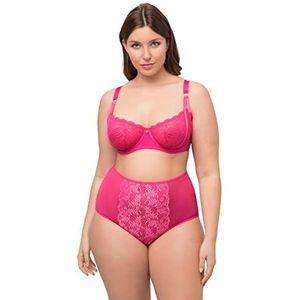 Ulla Popken, Dames, grote maten, Underwired Non Padded Bra, kant, straps, hibiscus spink, 100C