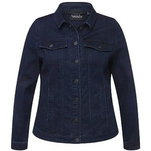 Ulla Popken Damesmaten, jeansjack, Denim Blauw, 46