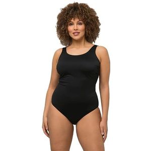 Ulla Popken - Badpak - Zwart - Extra Zachte Voering - Plooien Aan De Zijkant
