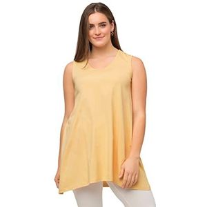 Ulla Popken, Dames, grote maten, lange top, natuurlijke kleur, tarwegeel, 50/52 NL