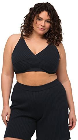 Ulla Popken - BH-top - Marineblauw - Grote Maten - 42/44 NL