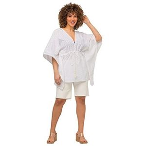 Ulla Popken dames kimono blouse, sneeuwwit, 50/56