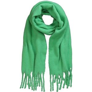 Ulla Popken Neon sjaal met franjes voor dames, Groen