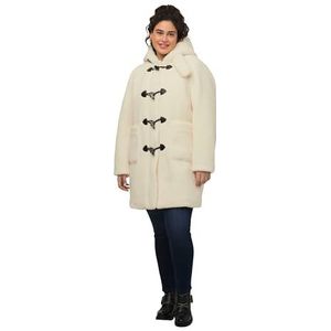 Ulla Popken Wintermantel Teddy-Dufflecoat Kapuze Knelbelknöpfe kuschelweich