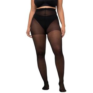 Ulla Popken Damespanty, patroon, groot, oversized, zwart, 54-56 grote maten