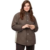 Ulla Popken - Omkeerbaar Damesjack - Mosgroen - Nep Shearling Bontjas