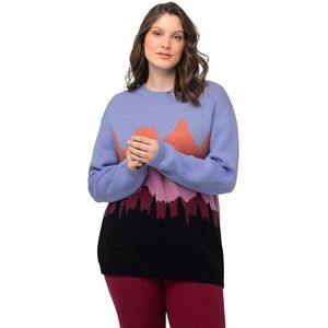 Ulla Popken Gebreide damestrui, bergenpullover, Helder violet, 54/56