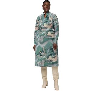 Ulla Popken Dames loycelljurk Marbleprint jurken, Mat groen, 46-48