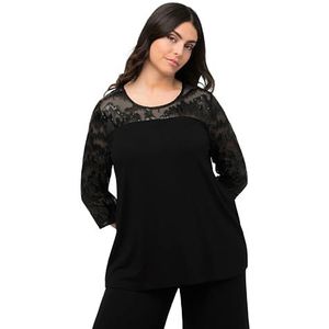 Ulla Popken - Blouseshirt - Zwart - Driekwart Mouw - Effen