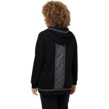 Ulla Popken - Sweatvest - Zwart - Met Capuchon - Lange Mouwen