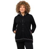 Ulla Popken - Sweatvest - Zwart - Met Capuchon - Lange Mouwen