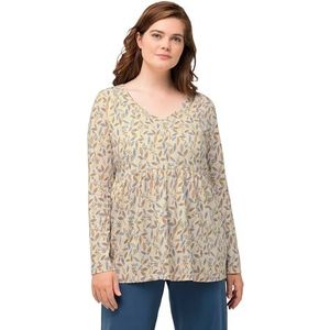 Ulla Popken Dames bedrukt nachthemd nachthemd, geel, 42-44