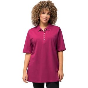 Ulla Popken Basic poloshirt voor dames, Magentapink., 50-52