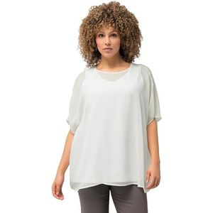 Ulla Popken Chiffon blouse dames T-shirt, Wit