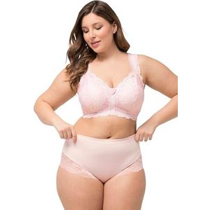 ULLA POPKEN Midislip, transparante kant, geplooide onderbroek voor heren en dames, Lichtroze, 64-66