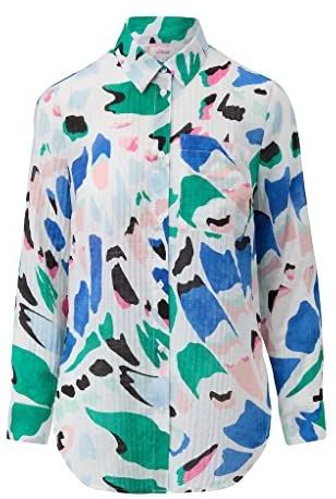 s.Oliver Blouse, lange mouwen, dames, Wit.