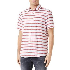 Overhemd - Gestreept - Katoen - Knoopsluiting - Kentkraag - Kwartmouw