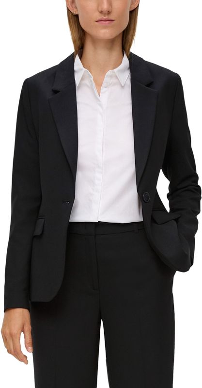 Blazer - Black - Met Stretch - Reverskraag - 1-knoopsluiting