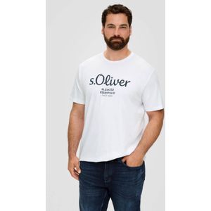 S.Oliver Big Size Regular Fit T-shirt Plus Size met Printopdruk Wit