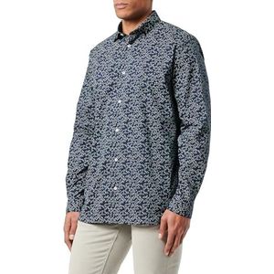s.Oliver Herenshirt met lange mouwen, slim fit, blauw, XXL, blauw, Blauw