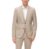 s.Oliver - Colbert - Blazer - Beige - Slim Fit, Knoopsluiting, Gedeeltelijk Gevoerd