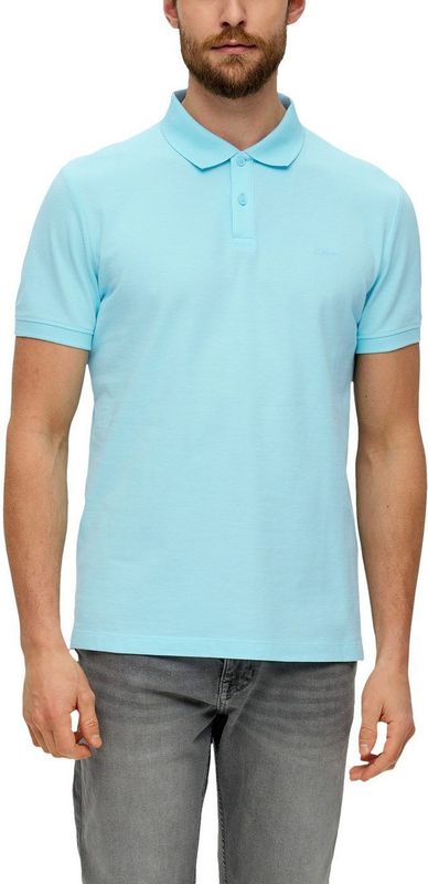 S.Oliver Regular Fit Polo met Logo Turquoise