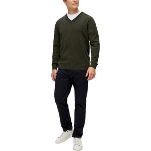 s.Oliver V-Ausschnitt-Pullover Pullover (1-tlg) V-Ausschnitt, langarm, Logo-Stickerei