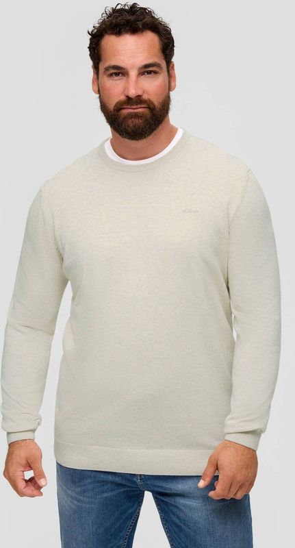 s.Oliver Big Size - Trui - Ecru - Met Logo